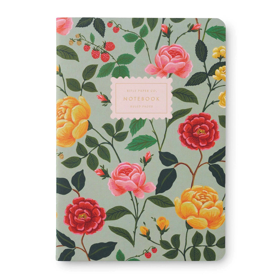 Roses - Set of 3 Ruled Pages Notebooks - Rifle Paper Co