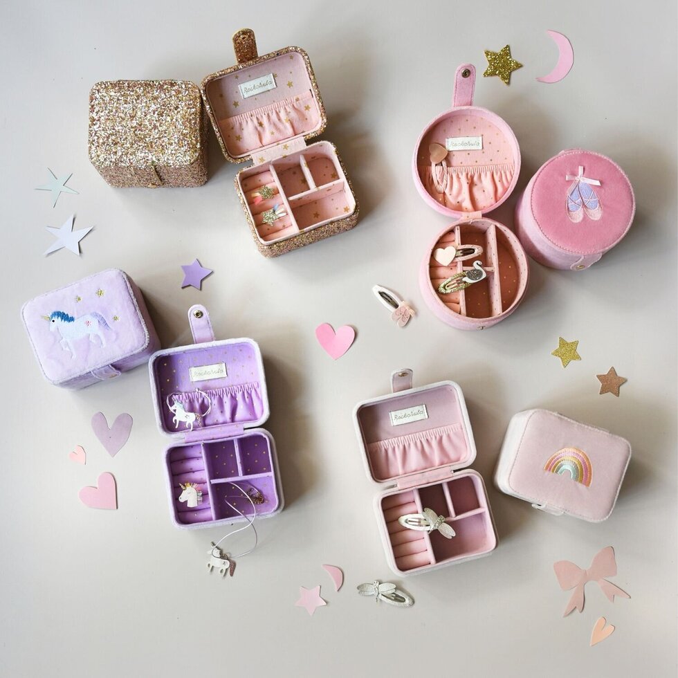 Joyero Dorado con Purpurina y Confeti