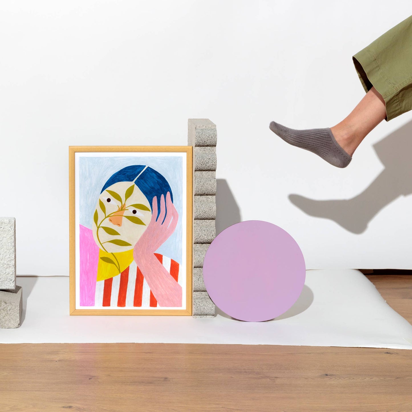 Woman with Plants Mask - Art Print - Poster