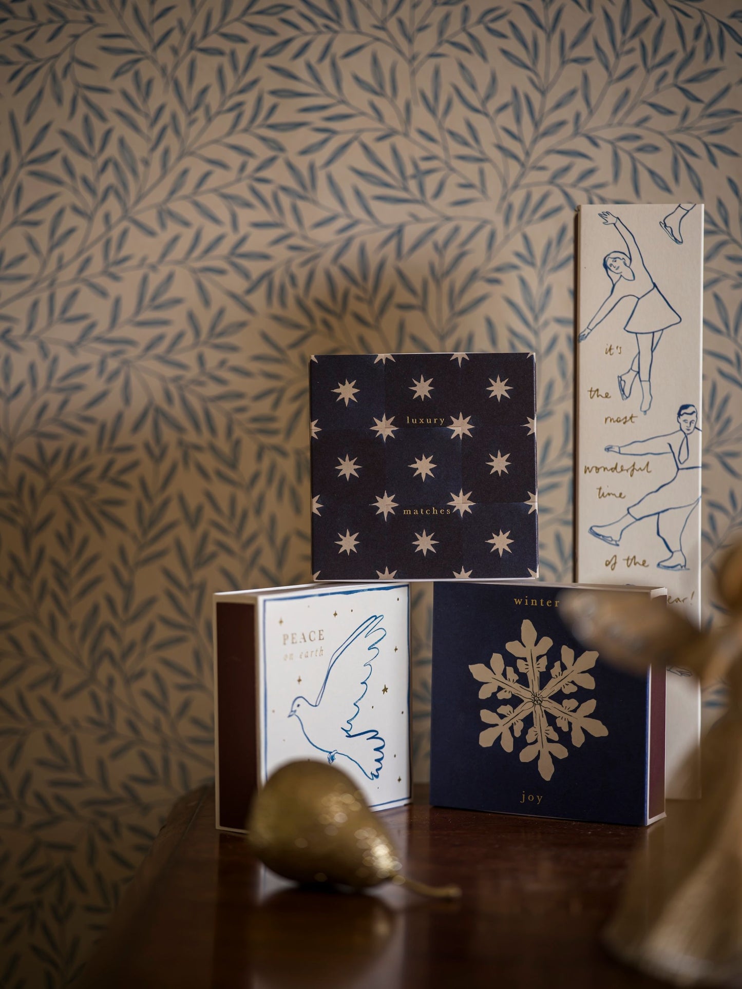 Navy Stars Tiles - Christmas Candle Matches