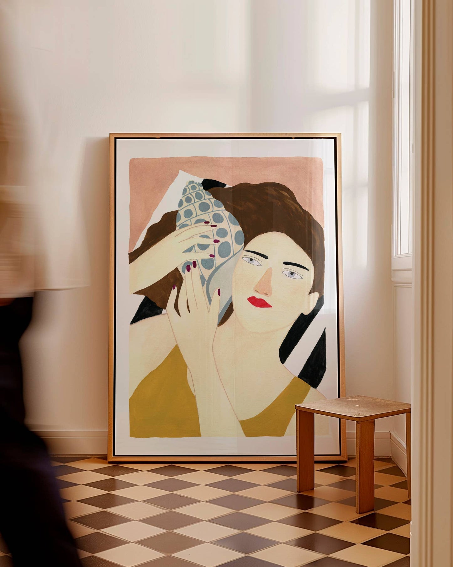 Woman With A Shell Art Print