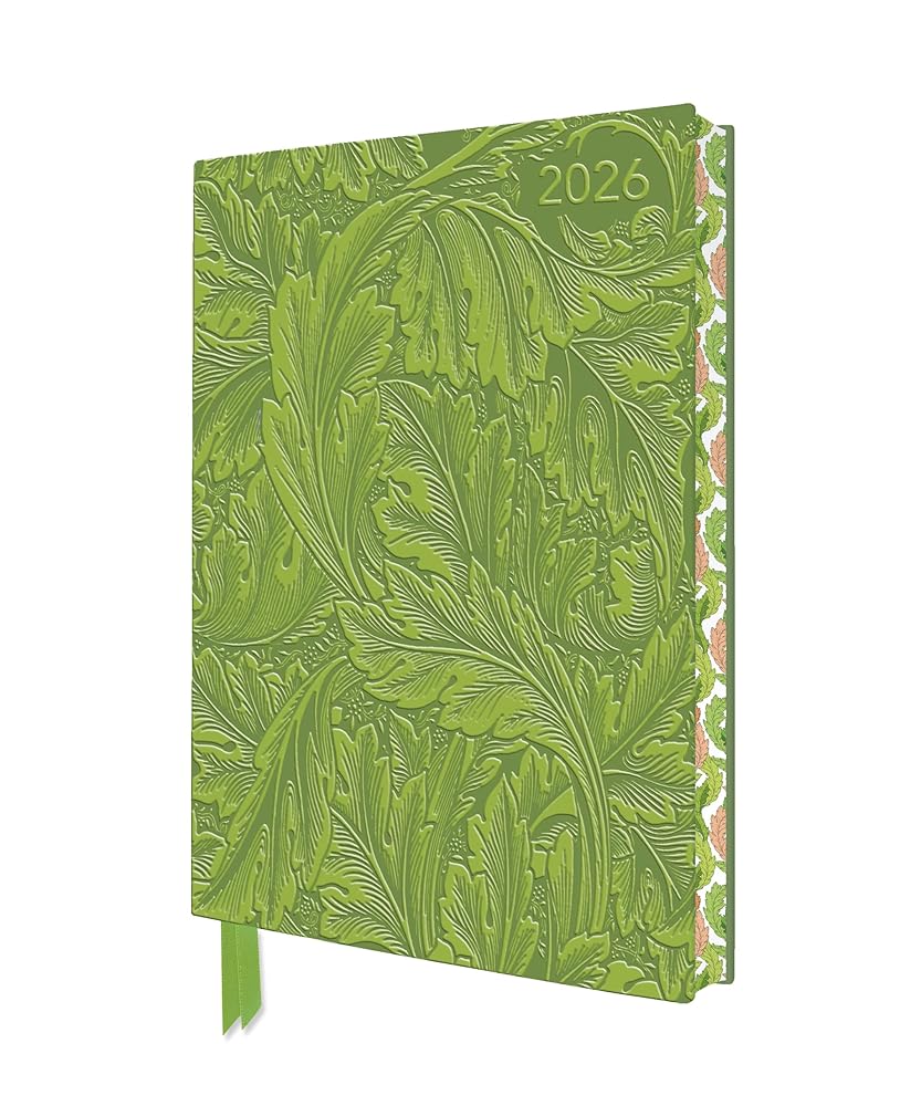 William Morris: Acanthus 2026 Artisan Art Vegan Leather Diary Planner - Page to View with Notes cover image