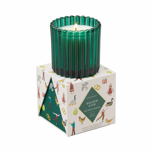 Balsam & Fir Glass Scented Candle - 12 Days Of Christmas
