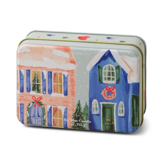 Winter Neighborhood Christmas Tin Canddle  - Winter Balsam