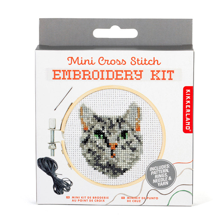 Kit de bordado mini punto de cruz Gato Atigrado