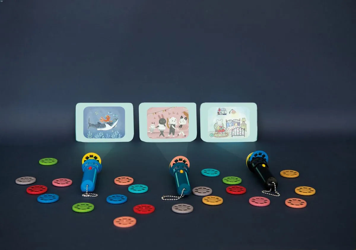 Caja con 3 discos para linterna proyector- Les moustaches