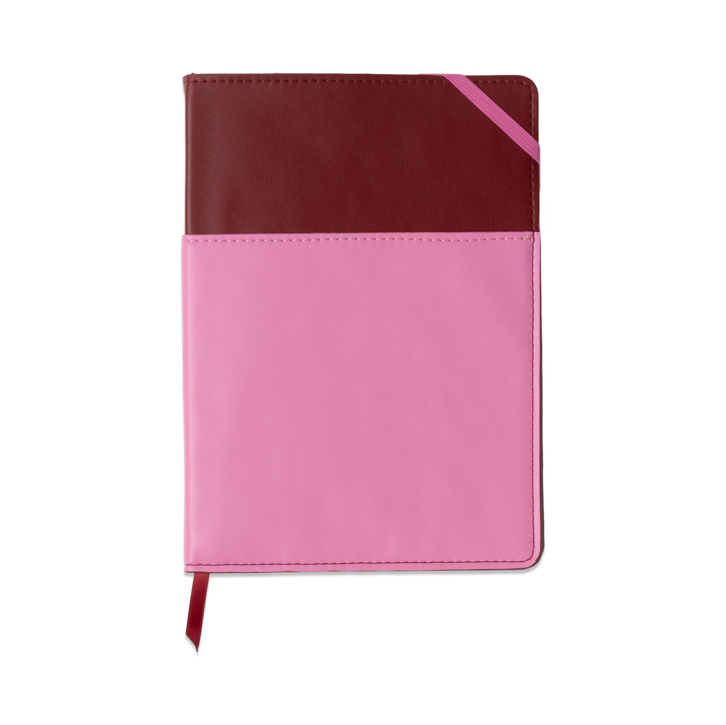 Vegan Leather Pocket Journal Burgundy & Pink - Designworks