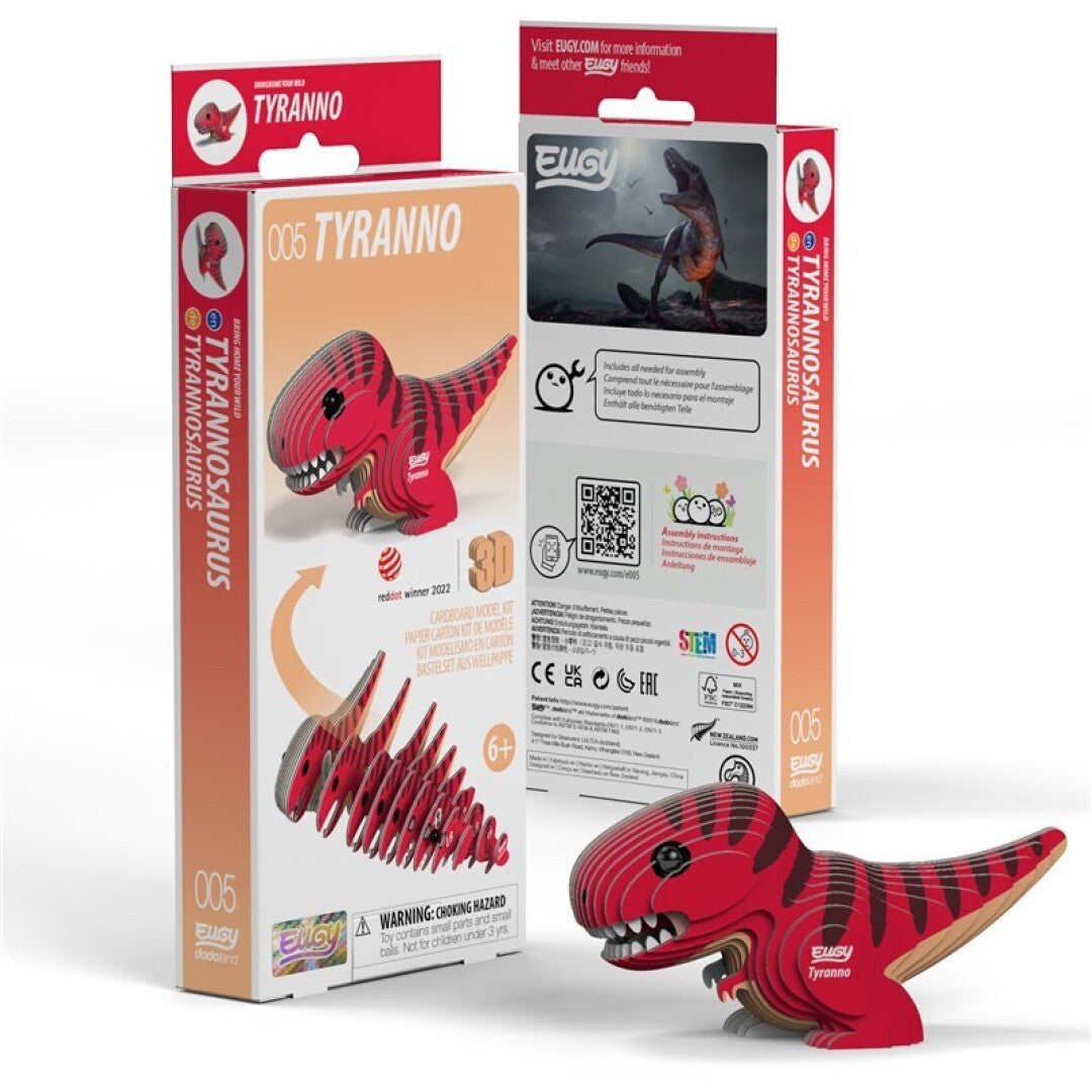 Tiranosaurio- Rompecabezas de papel 3D ecológico - Eugy 005
