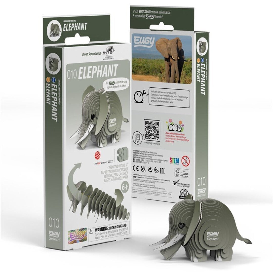 Elefante - Rompecabezas de papel 3D ecológico - Eugy 010