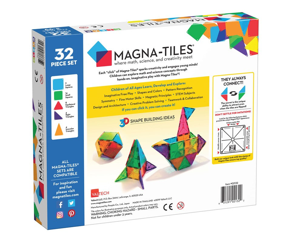 Col Transparente 32 Piezas Magnéticas - Magna Tiles
