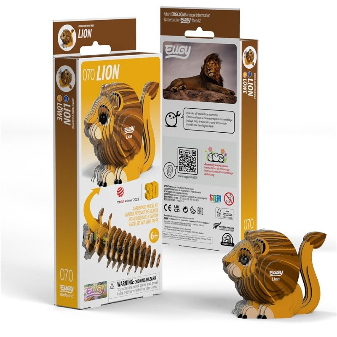 Lion - Eco-Friendly 3D Paper Puzzle - Eugy 070