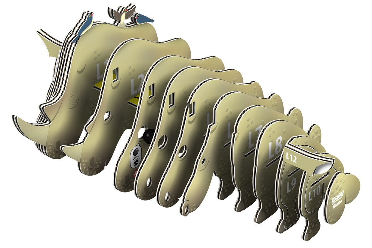 Rhino - Eco-Friendly 3D Paper Puzzle - Eugy 076
