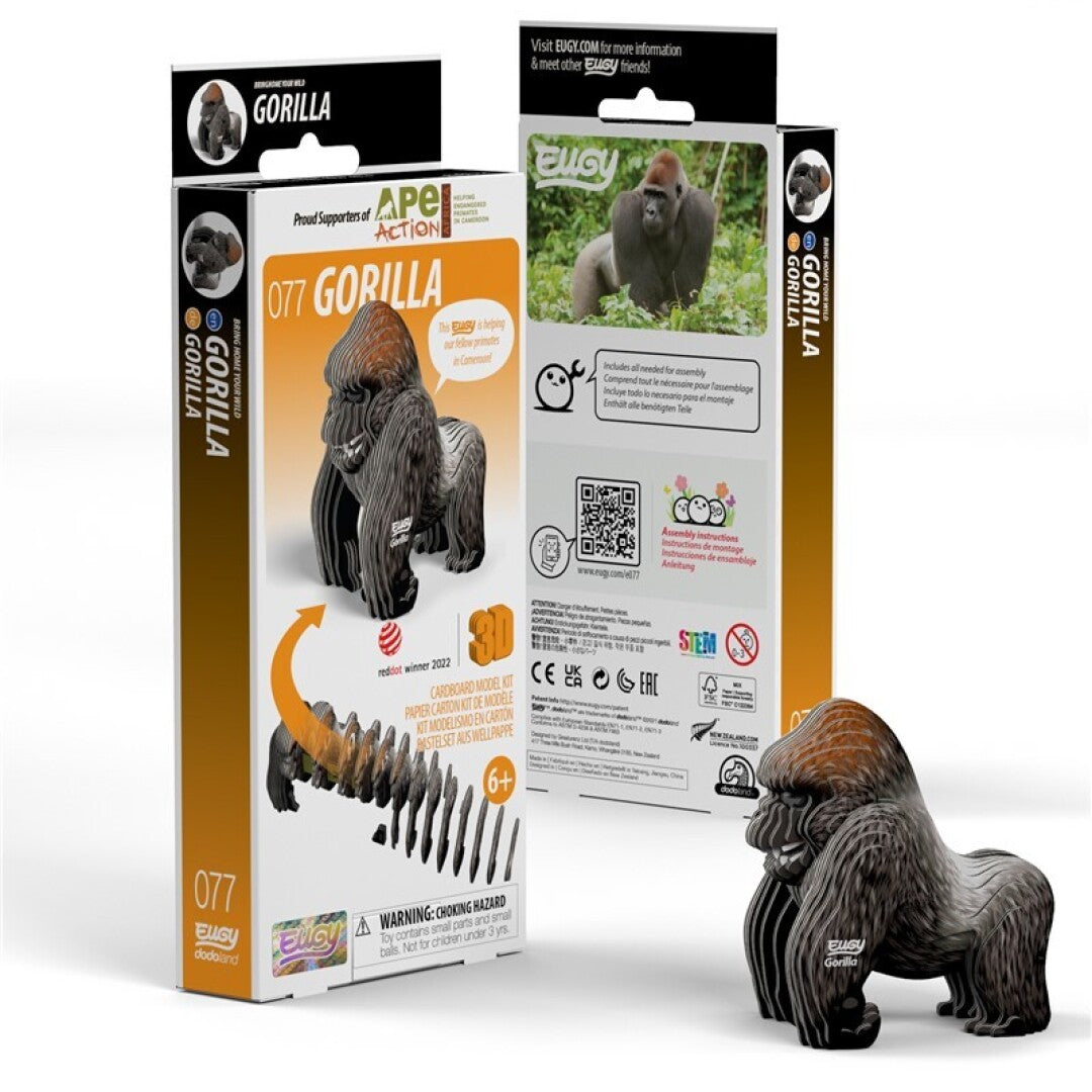 Gorila - Rompecabezas de papel 3D ecológico - Eugy 077