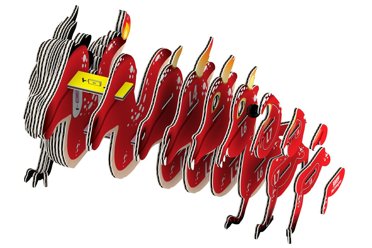 Dragón Rojo - Rompecabezas ecológico De Papel 3D - Eugy 085