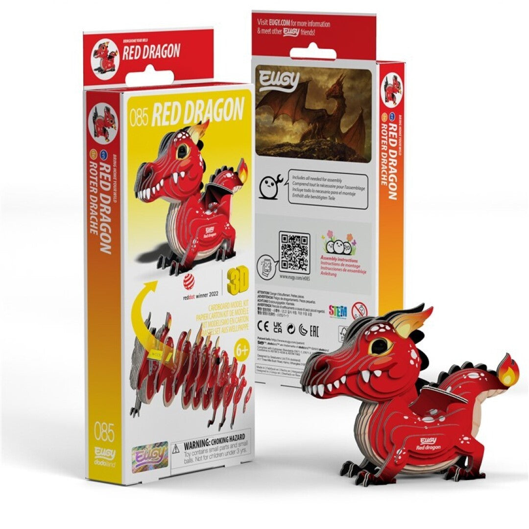 Dragón Rojo - Rompecabezas ecológico De Papel 3D - Eugy 085