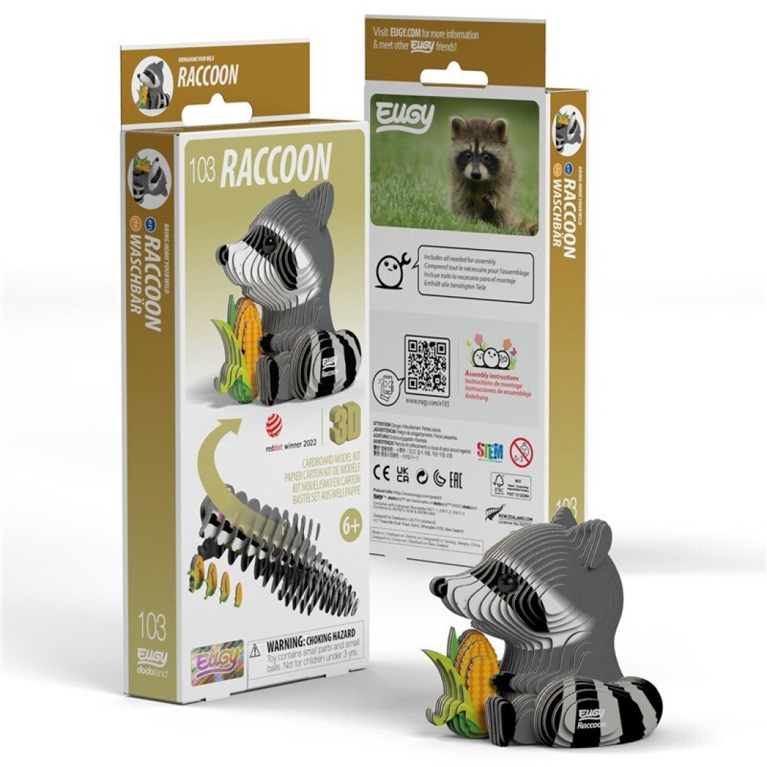 Racoon - Eco-Friendly 3D Paper Puzzle - Eugy 103