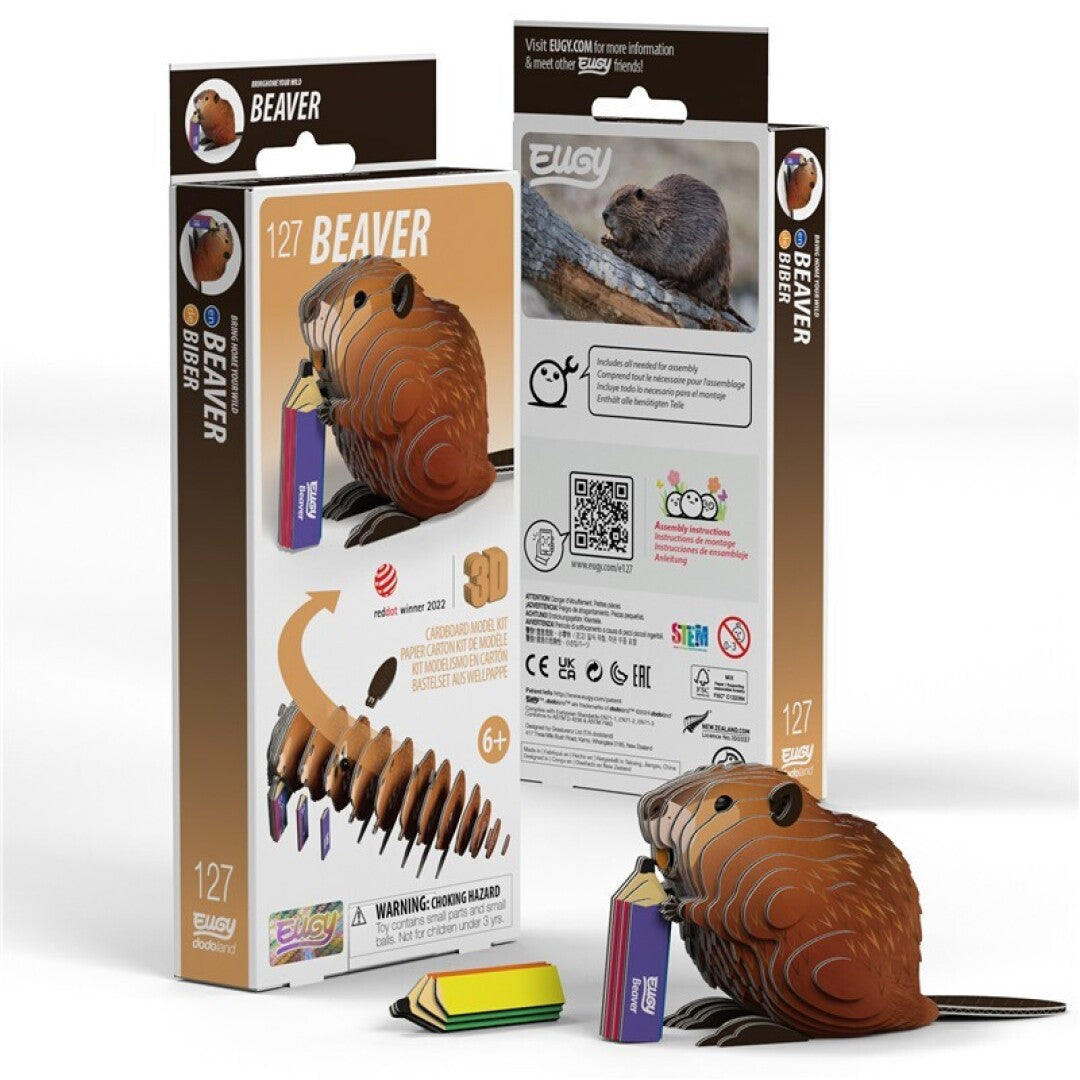 Castor - Rompecabezas de papel 3D ecológico - Eugy 127