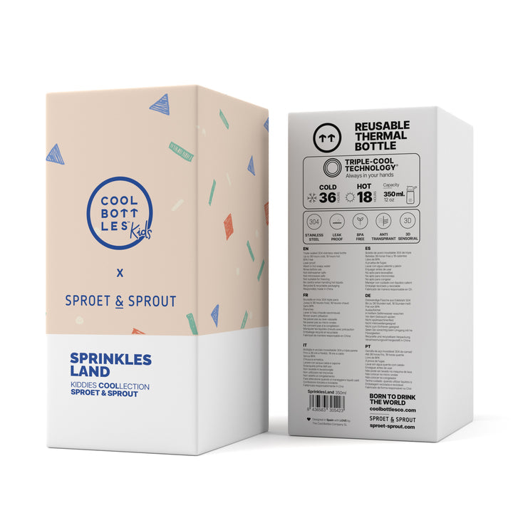 Rainbow Cloud - Botella infantil de acero inoxidable con aislamiento - 350 ml