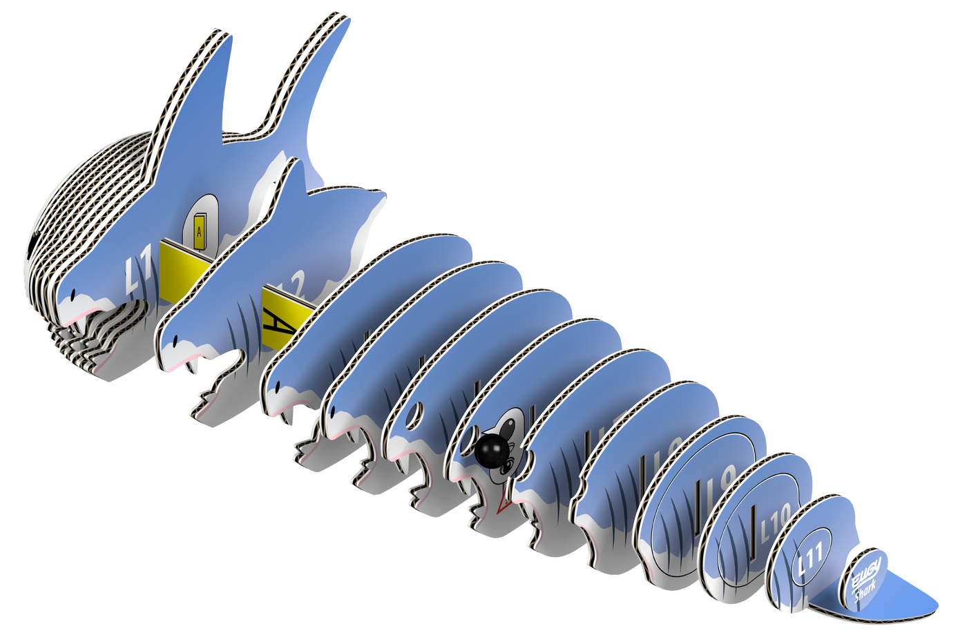 Shark - Eco-Friendly 3D Paper Puzzle - Eugy 019