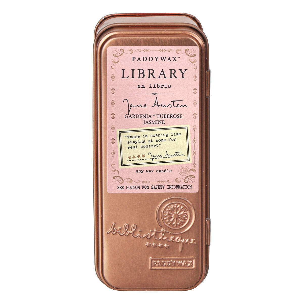 Vela de viaje de dos mechas de la Biblioteca - Jane Austen - Paddywax