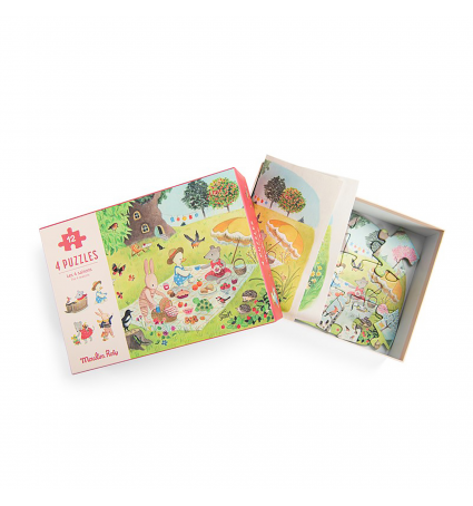 4 puzles (12 piezas) / 4 puzzles (12 pieces) - La grande famille