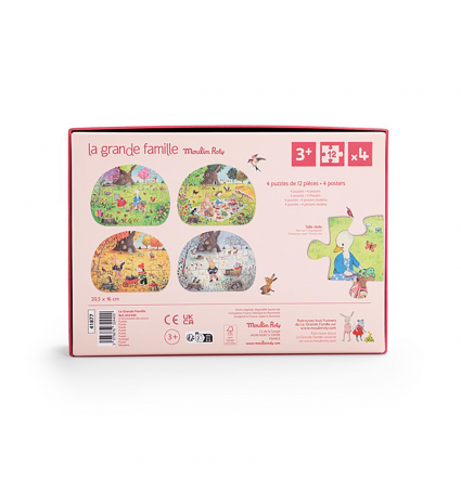 4 puzles (12 piezas) / 4 puzzles (12 pieces) - La grande famille