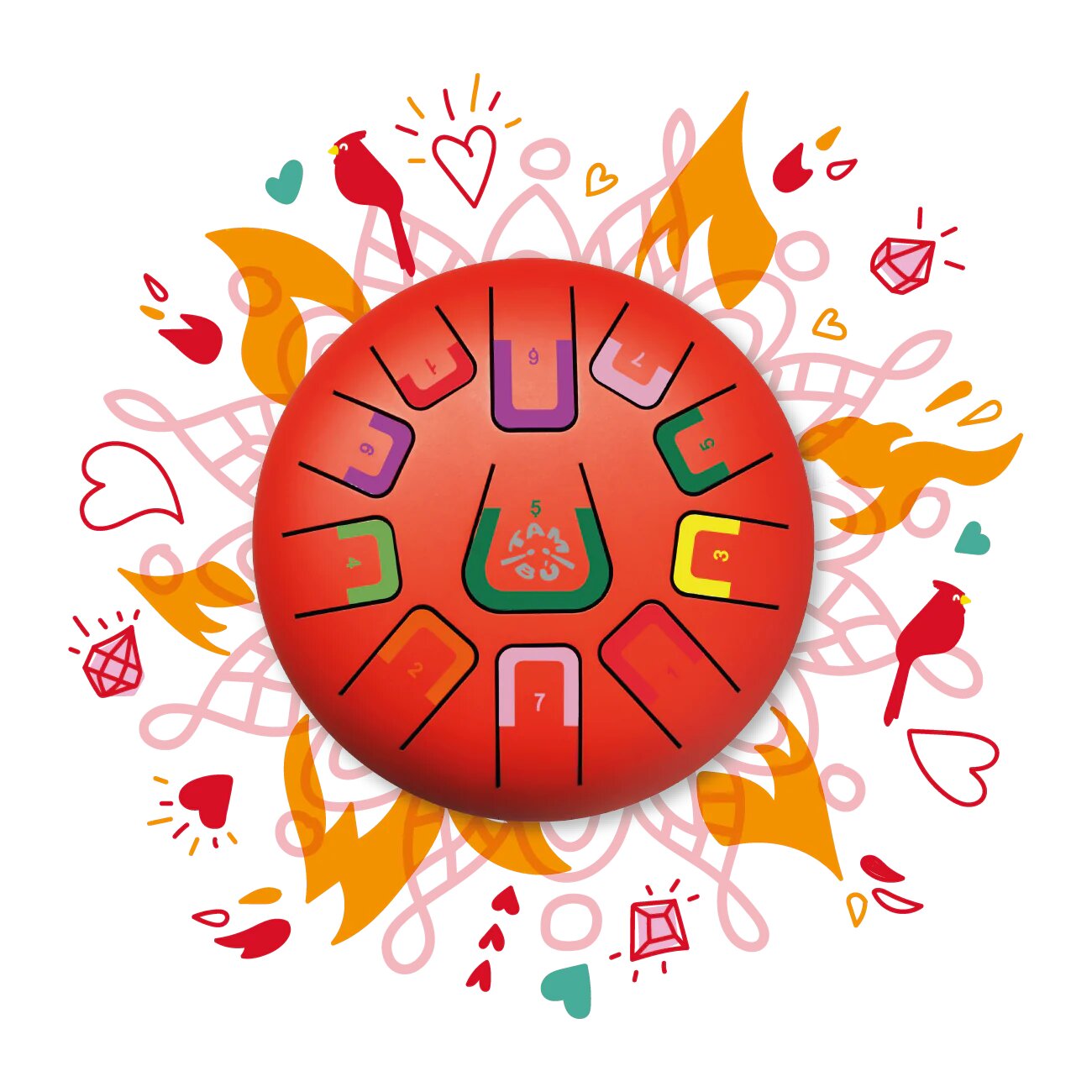 Scarlet Sunset Tambú - Tongue drum