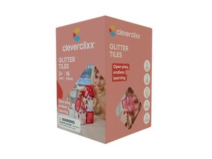 White & Pink Glitter Tile Pack – 16 Pieces - Cleverclixx