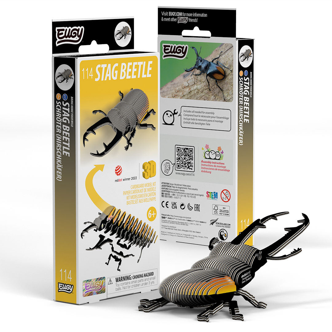 Stag Beetle - Eco-Friendly 3D Paper Puzzle - Eugy 114