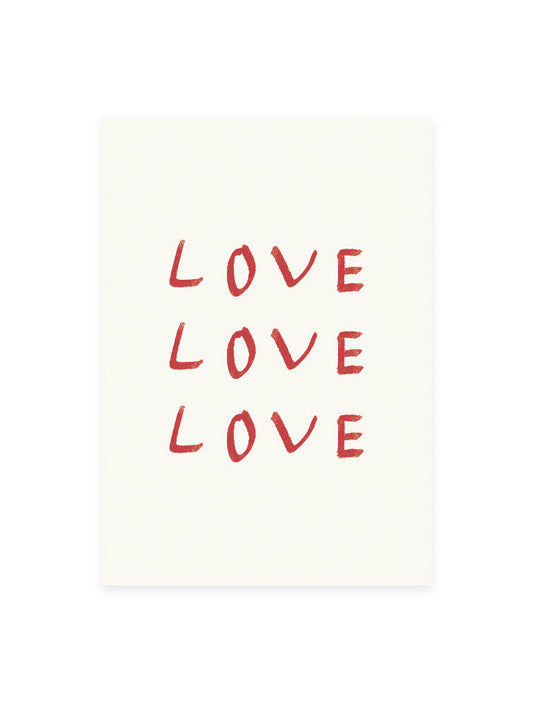 "Love Love Love" A6 Postcard