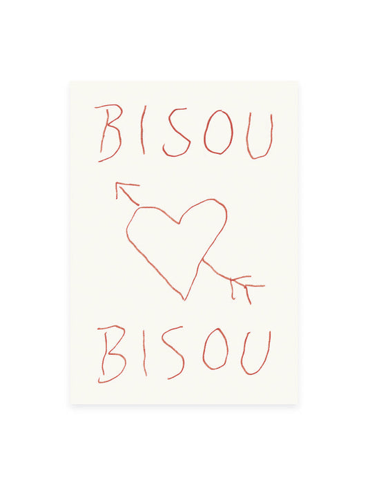 "Bisou Bisou" A6 Postcard