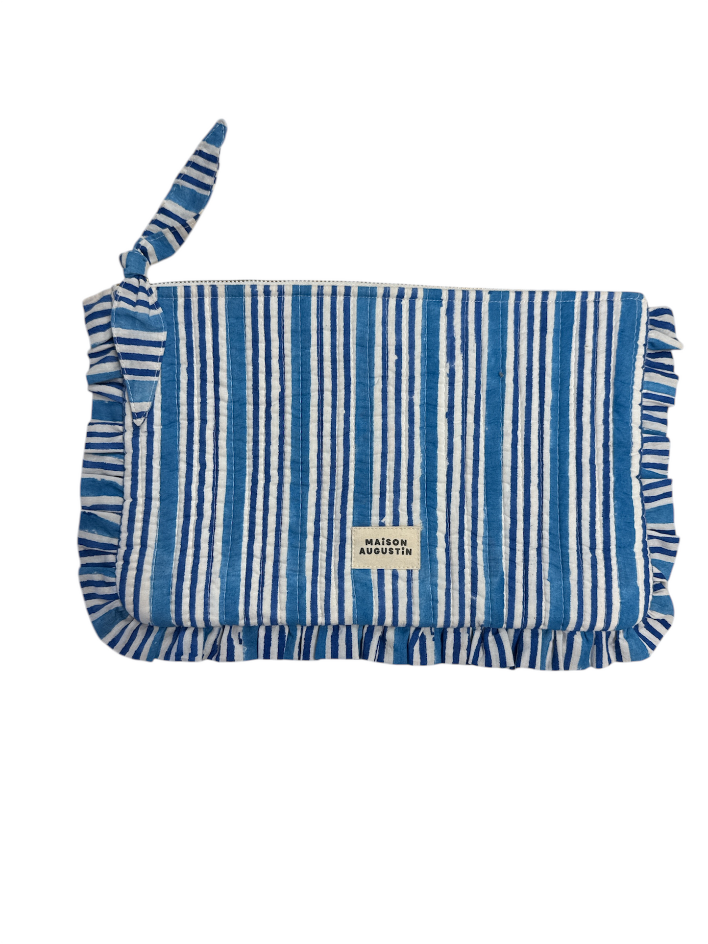 Bolsa grande de rayas azules