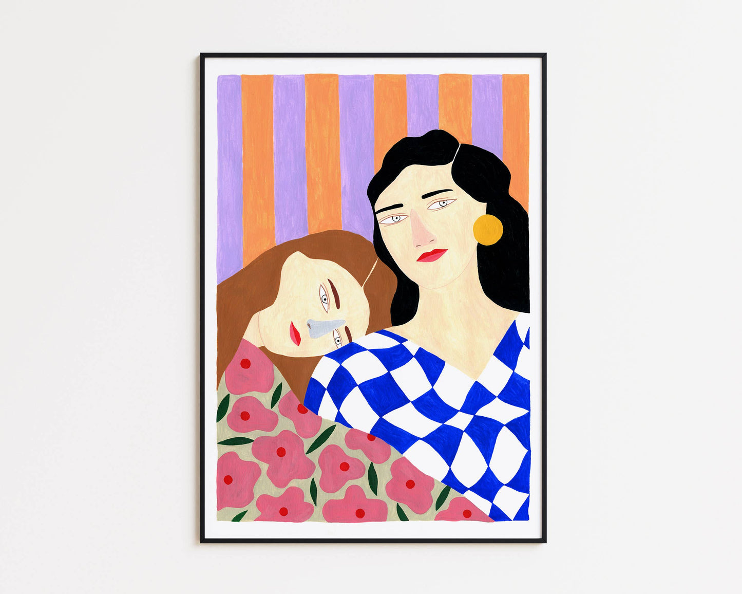Women With Stripes Art Print