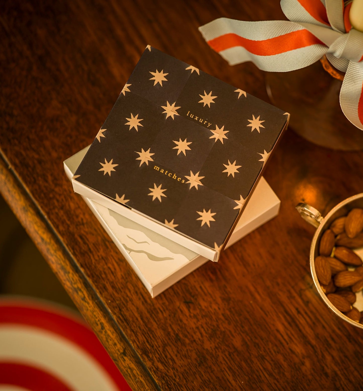 Navy Stars Tiles - Christmas Candle Matches