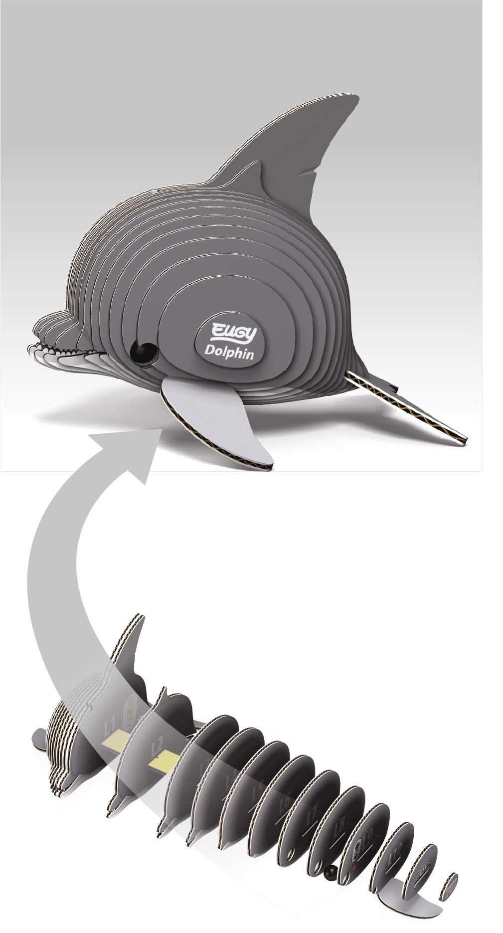 Dolphin - Eco-Friendly 3D Paper Puzzle - Eugy 021