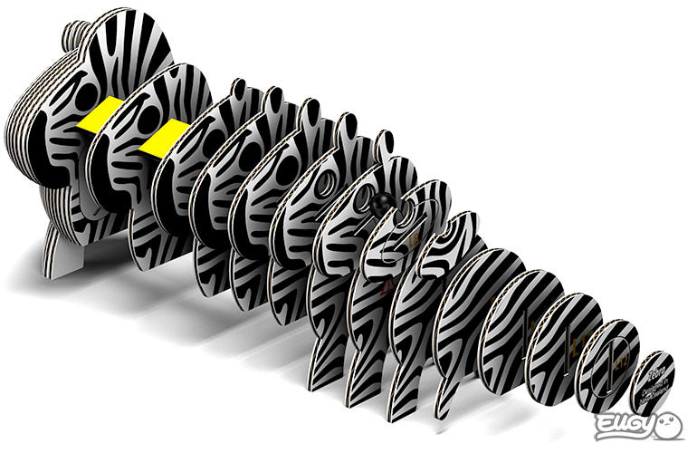 Zebra - Eco-Friendly  3D Paper Puzzle - Eugy 011