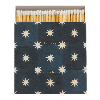 Navy Stars Tiles - Christmas Candle Matches