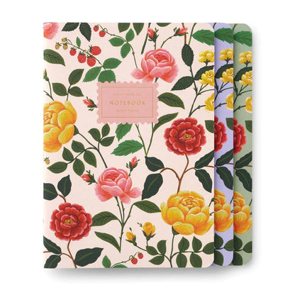 Roses - Set of 3 Ruled Pages Notebooks - Rifle Paper Co
