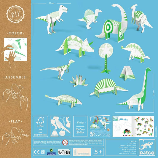 Dinos - Colour, Build & Play