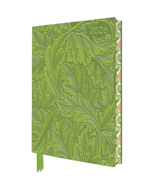 William Morris: Acanthus 2026 Artisan Art Vegan Leather Diary Planner - Page to View with Notes cover image