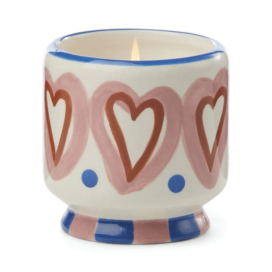 Hearts Ceramic Scented Candle - Rosewood Vanilla