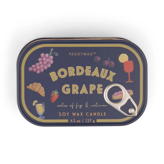 Bordeaux Grape Printed Tin Candle - Paddywax