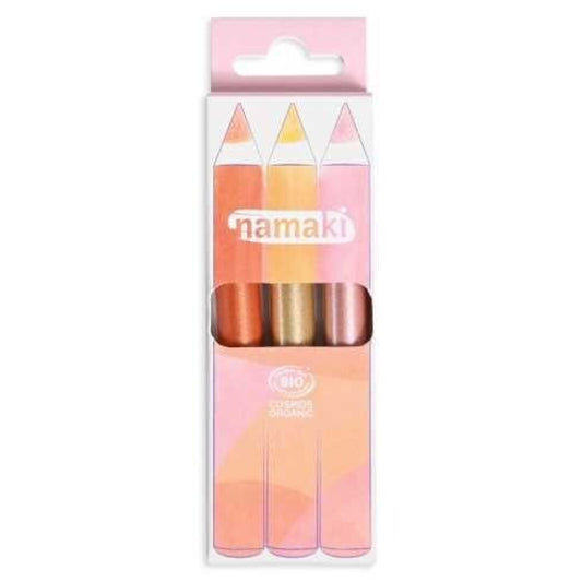 Set of  3 Glitter Copper-Gold-Rose  Pencils