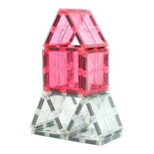 White & Pink Glitter Tile Pack – 16 Pieces - Cleverclixx