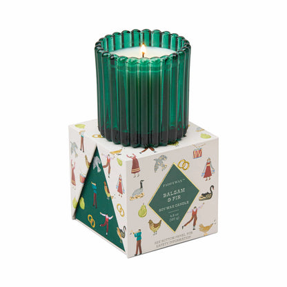 Balsam & Fir Glass Scented Candle - 12 Days Of Christmas