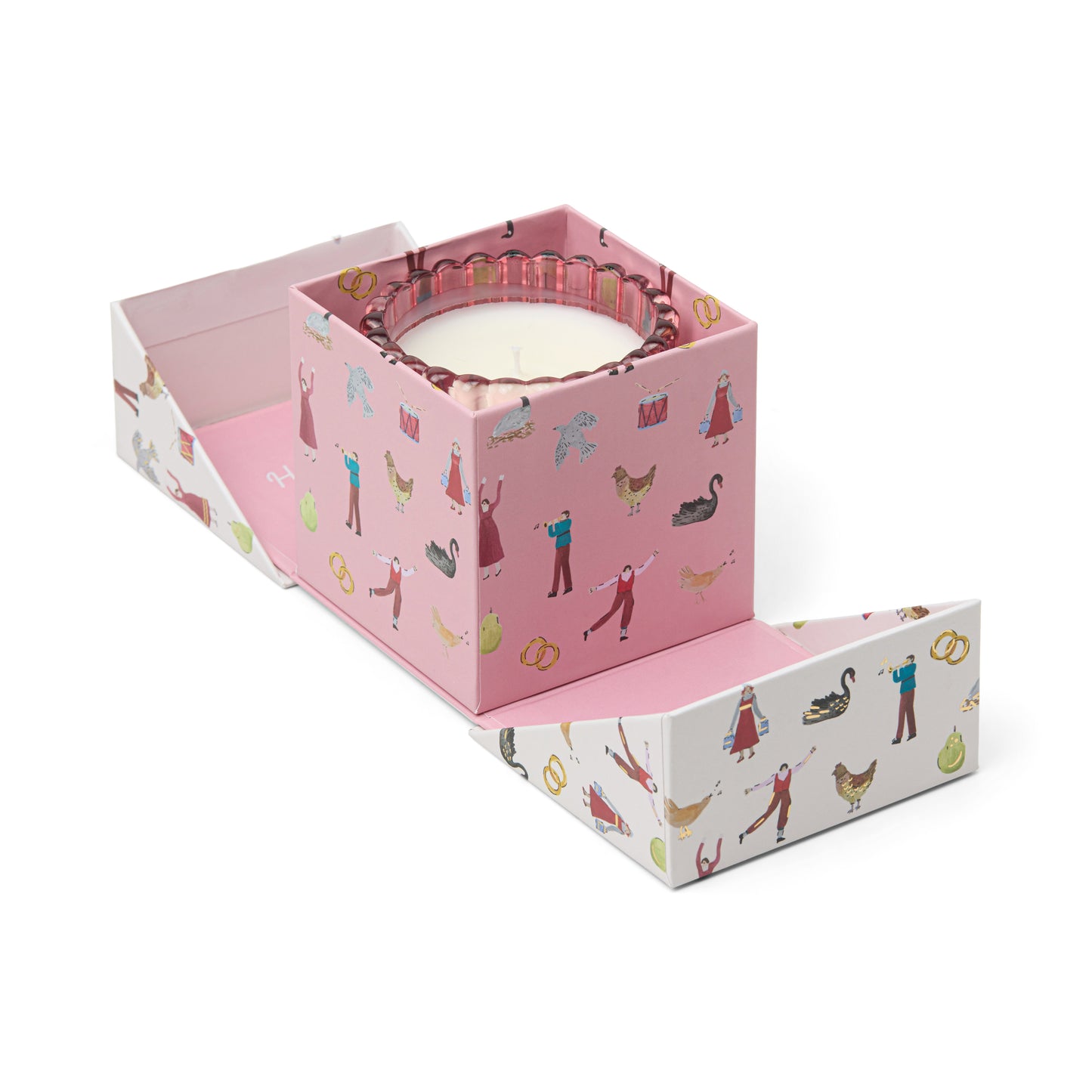 Pink Peppermint Glass Scented Candle - 12 Days Of Christmas