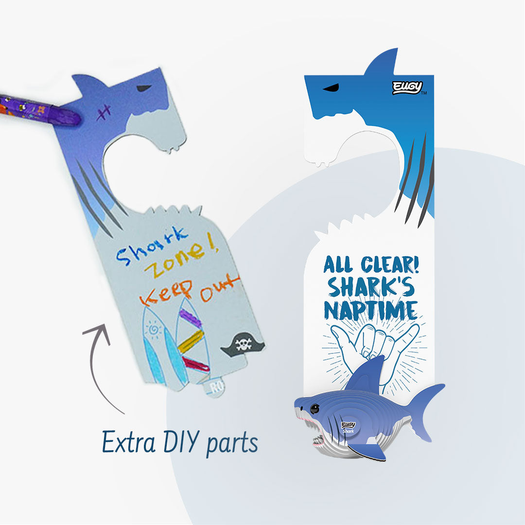 Shark Door Hanger - Eco-Friendly 3D Paper Puzzle - Eugy D019