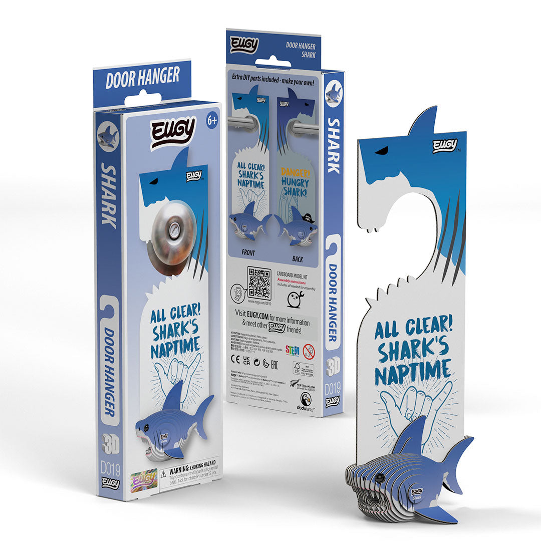 Shark Door Hanger - Eco-Friendly 3D Paper Puzzle - Eugy D019