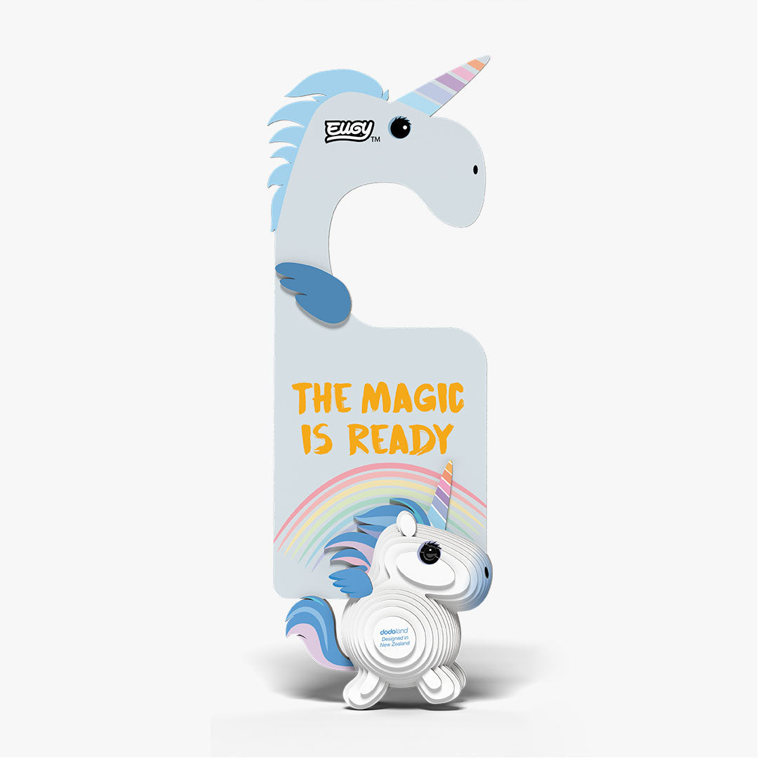 Unicorn Sky Door Hanger - Eco-Friendly 3D Paper Puzzle - Eugy D069