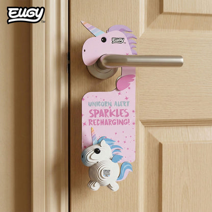 Unicorn Sky Door Hanger - Eco-Friendly 3D Paper Puzzle - Eugy D069